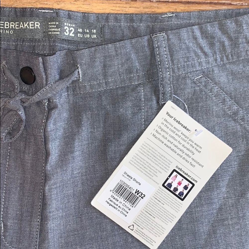 Icebreaker Merino Shasta Shorts Blue NWT 32 Waist - Picture 5 of 11